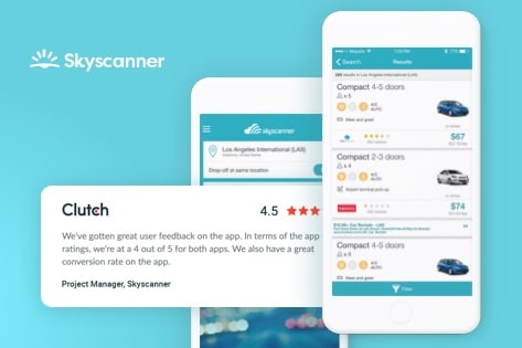 Skyscanner interface: example of our entertainment development solution