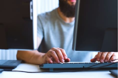 Backend developer at work