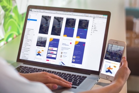 User interface on mobile device and desktop