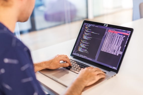 React Native developer at work