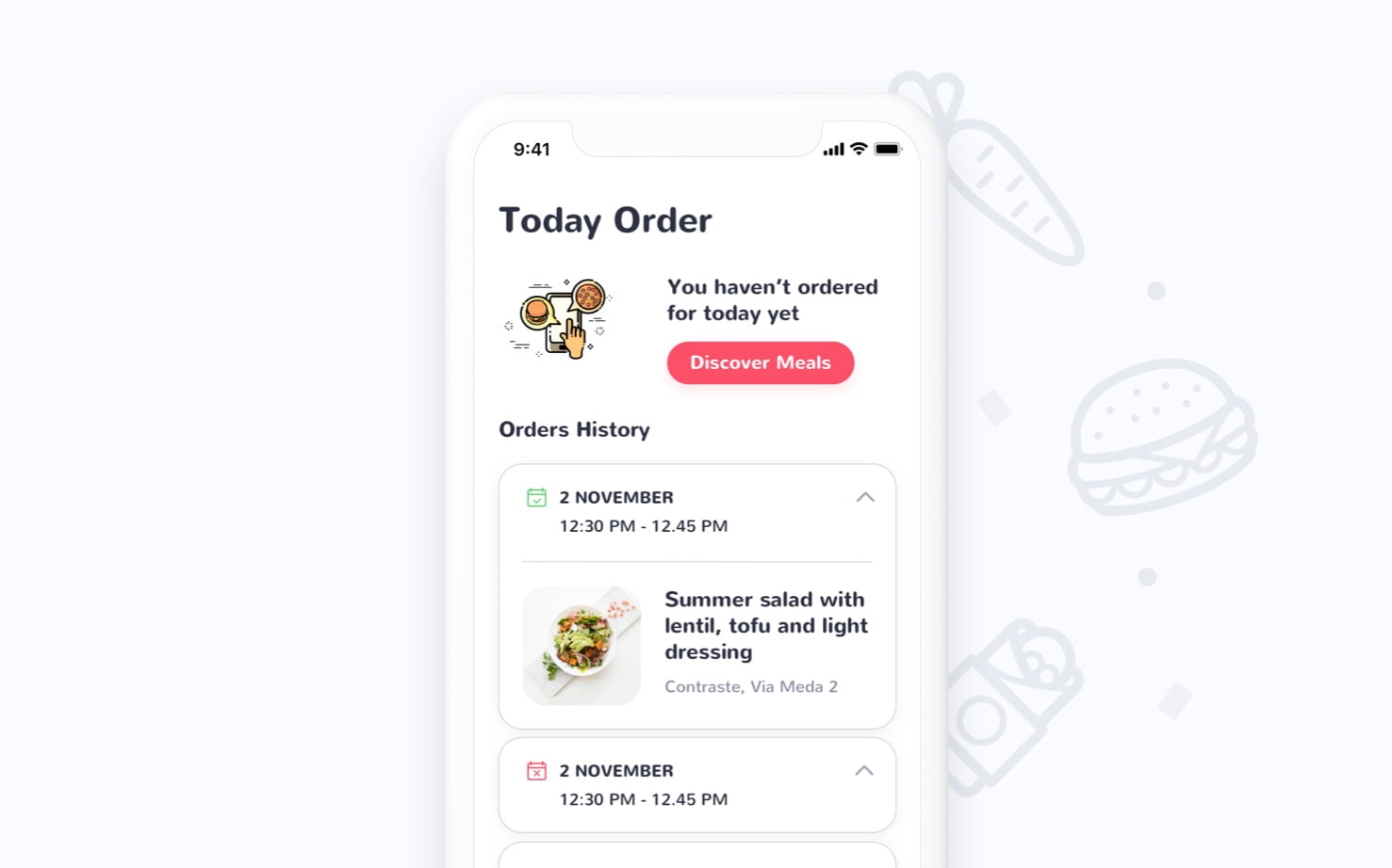 Eat&Joy food ordering mobile app interface