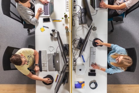 Our banking app developers at work