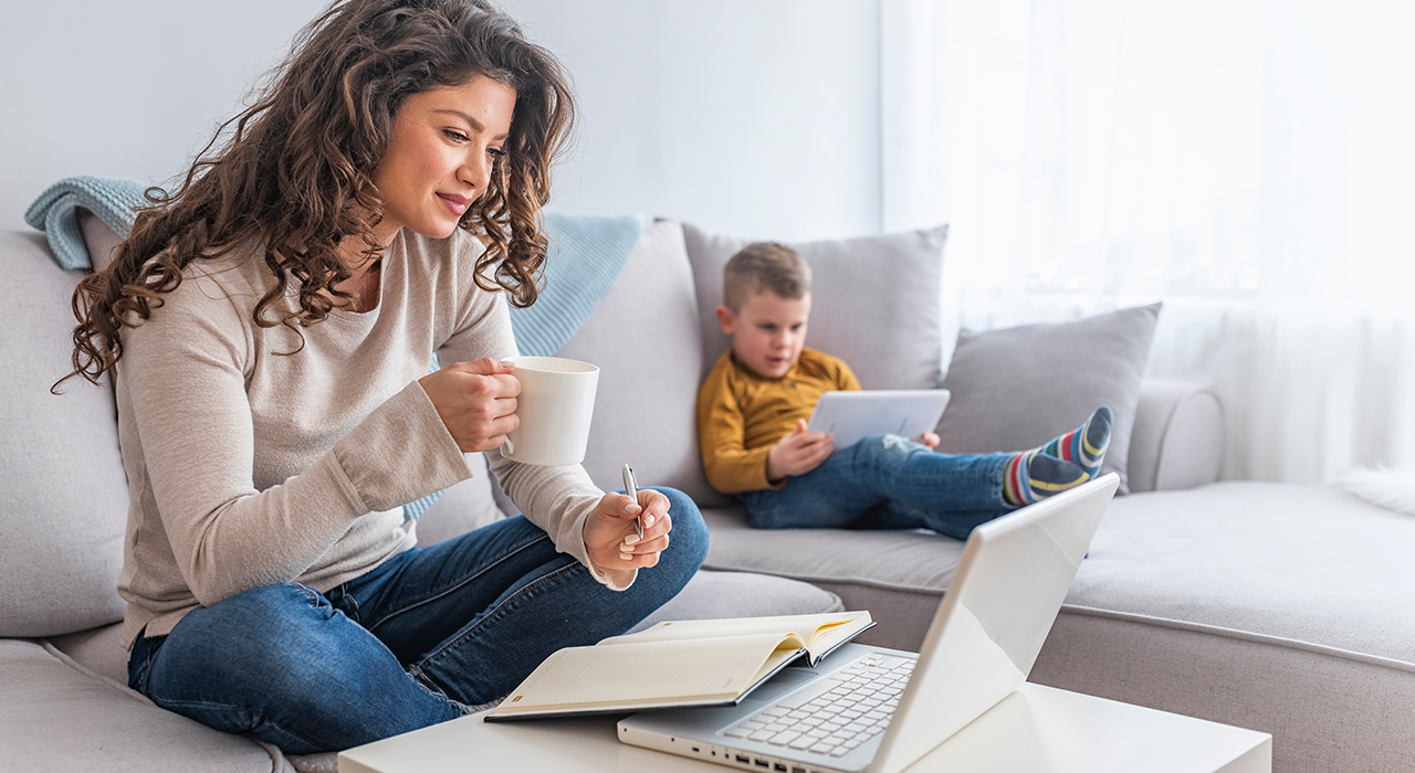 Woman working from home during pandemic