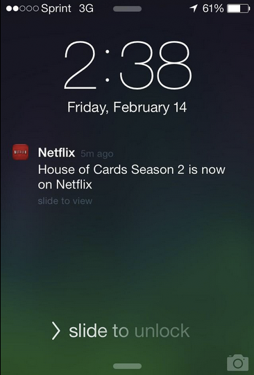 Netflix push notifications
