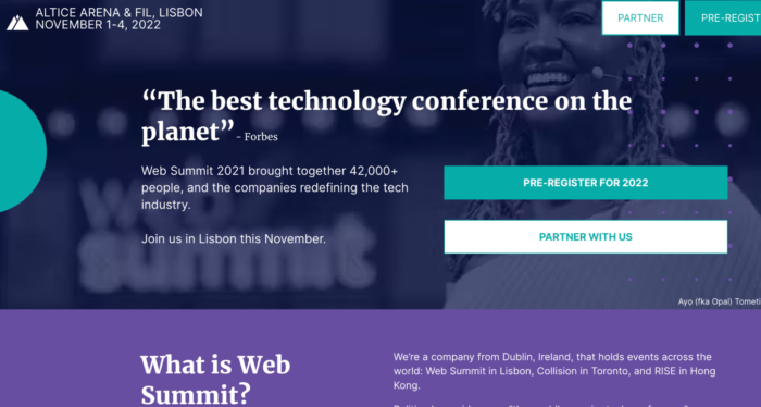 Web Summit fintech event