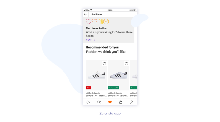 Personalised product recommendations in Zalando app