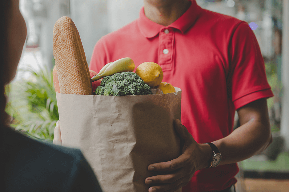 A man delivering ordered products