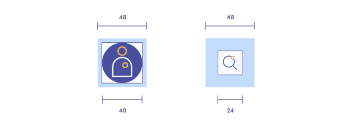 Touch targets are parts of the screen that respond to user interaction