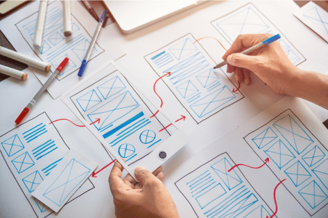 UX designers creating wireframes
