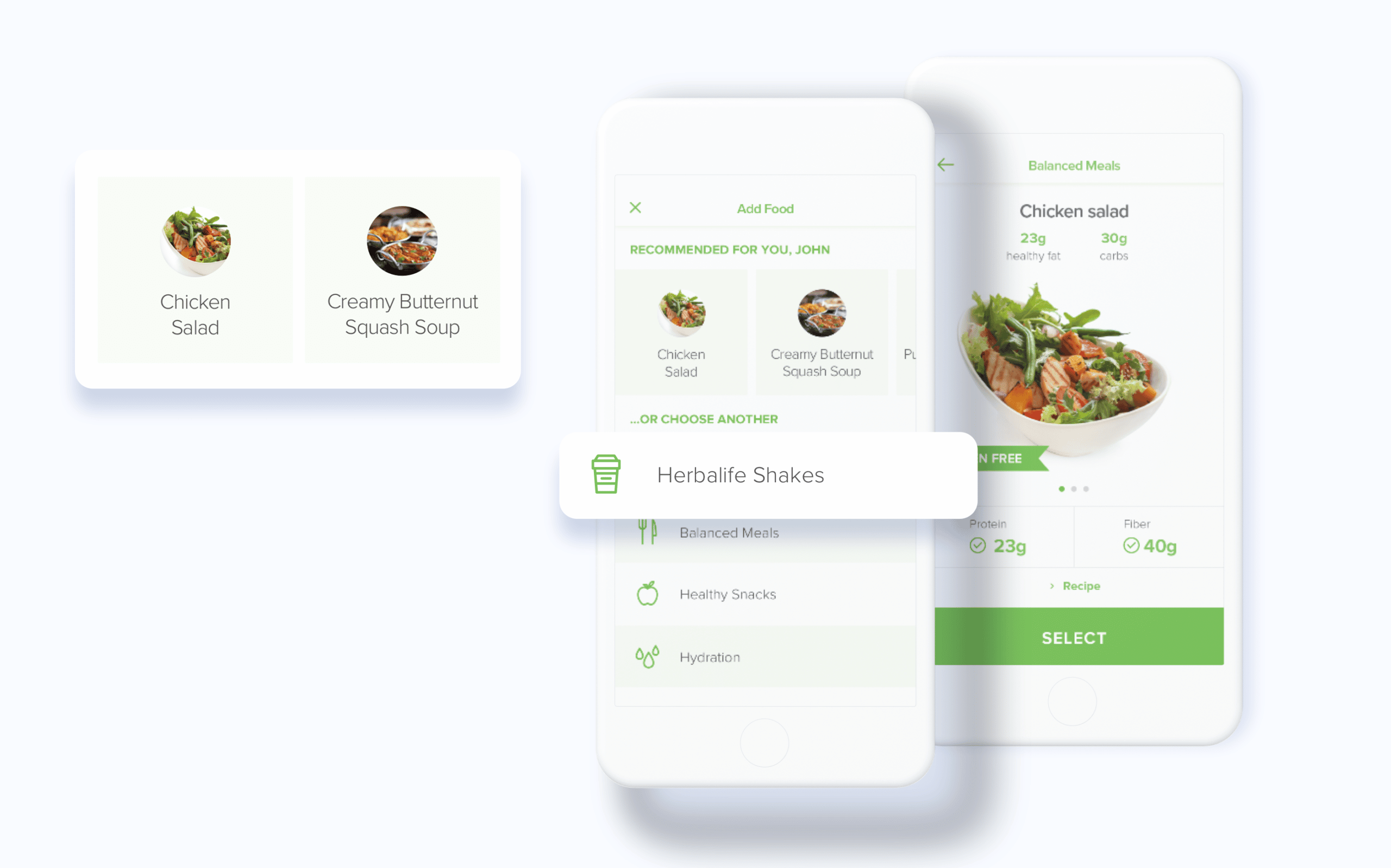User interface of Herbalife Go - a fitness app solution
