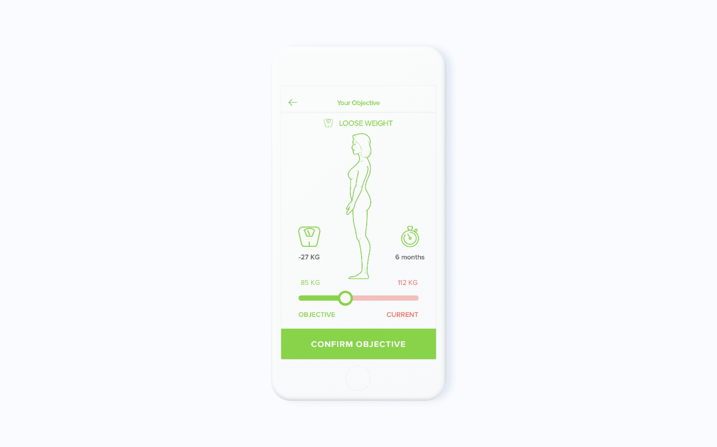 User interface of Herbalife Go - a meal planning app