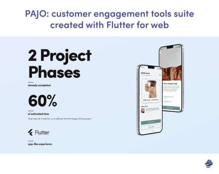 PAJO: customer engagement tools suite created with Flutter for web