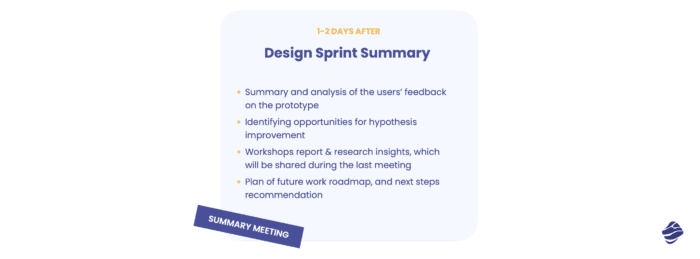 Design sprint summary