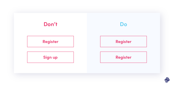 Example of consistency in UX writing