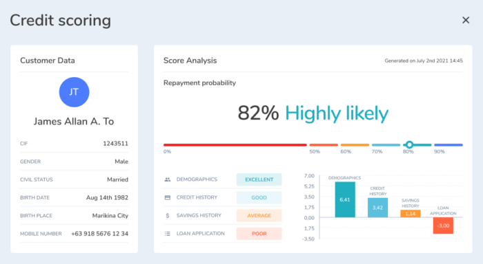 Credit Scoring system developed for Nextbank