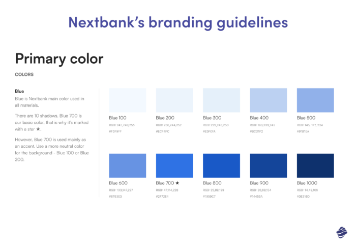 Nextbank's branding guidelines