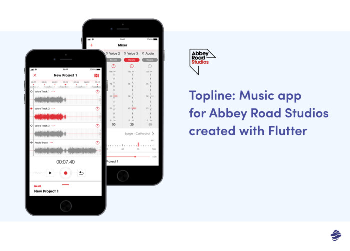 App made with Flutter - Topline by Abbey Road Studios 