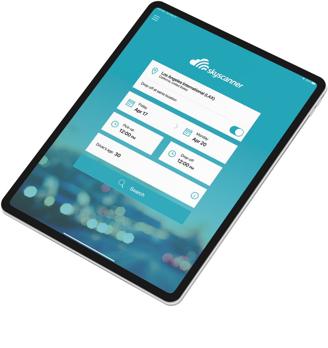 skyscanner mockup