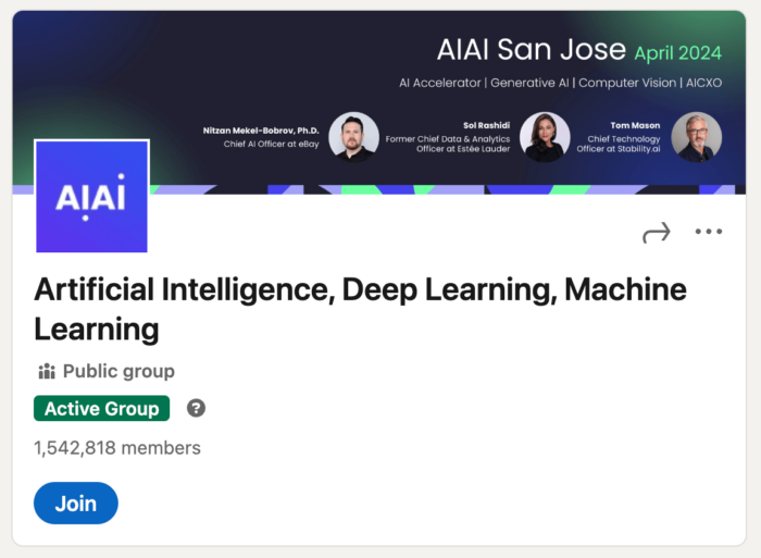 linkedin community focused on AI and ML