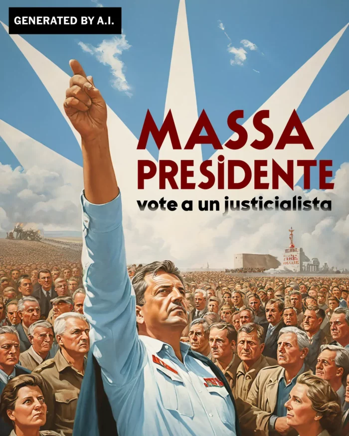 a deep fake presidential election poster from Argentina generated by AI