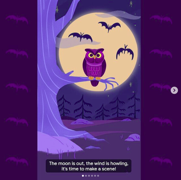 Google-brand halloween theme illustration