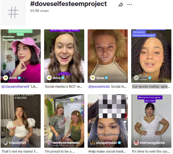 Self-esteem project by Dove