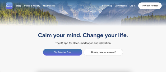 Calm healthcare mobile app
