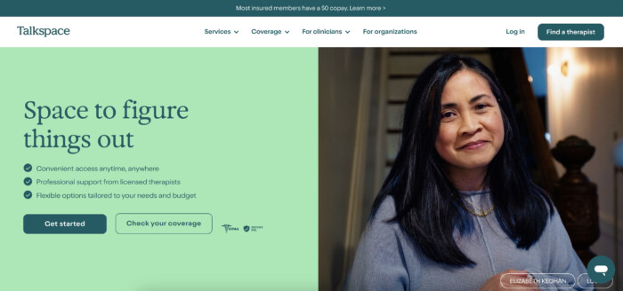 Talkspace healthcare mobile app