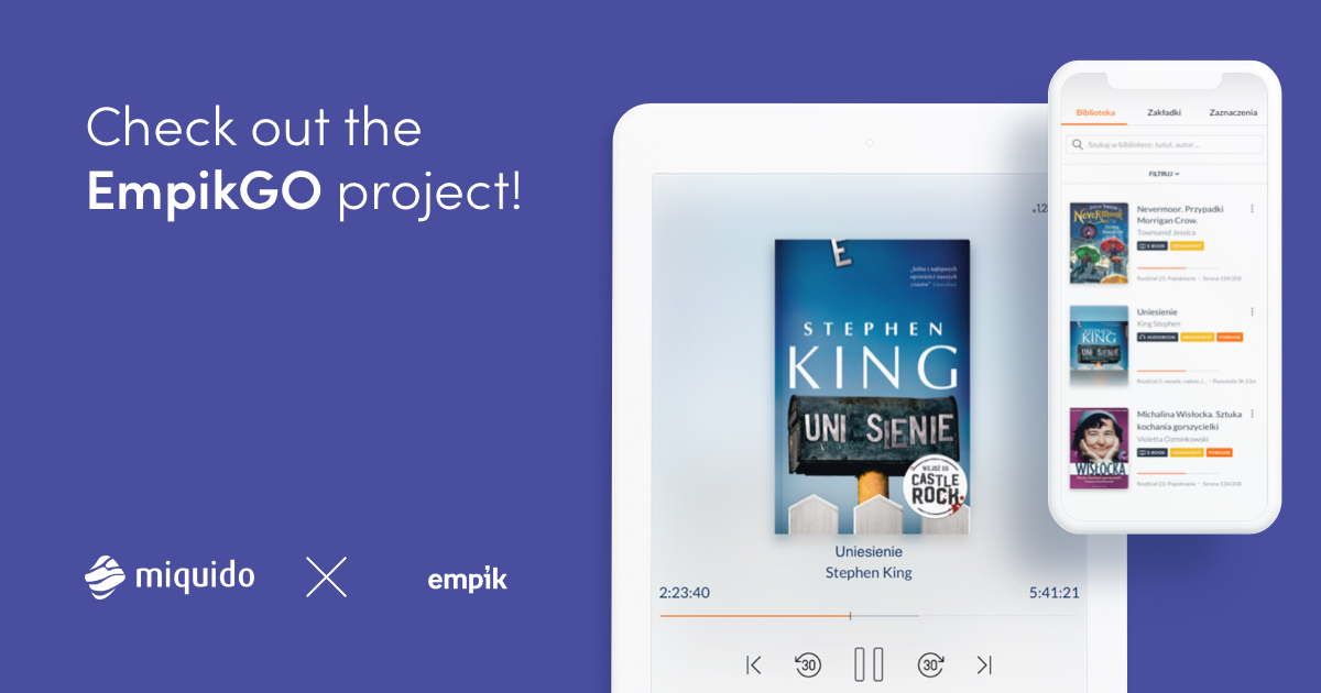 Ebook & Audio Reader App Development Solution for Empik Go Miquido