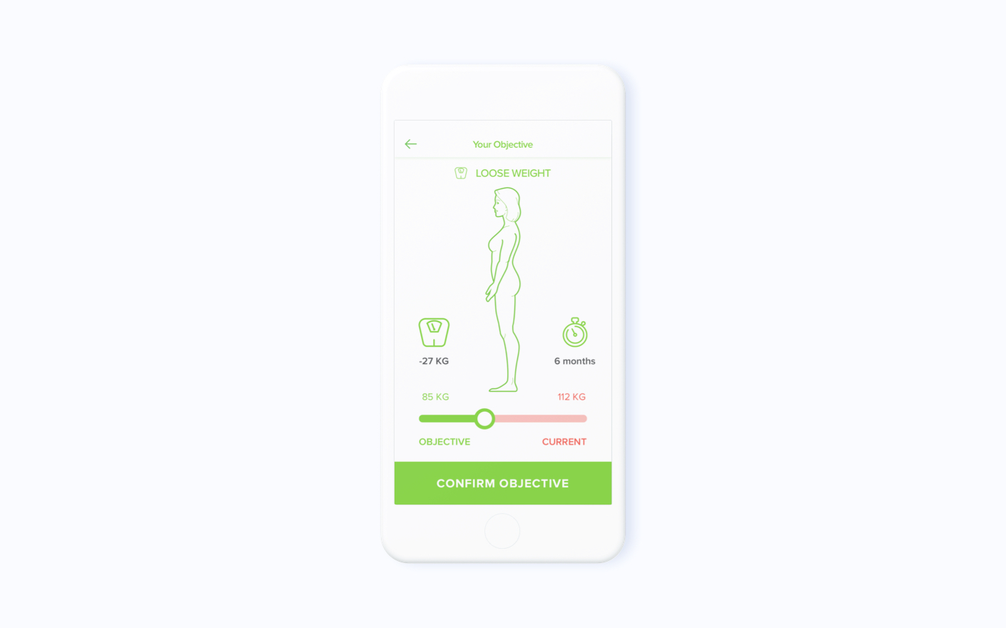 User interface of Herbalife Go - a meal planning app